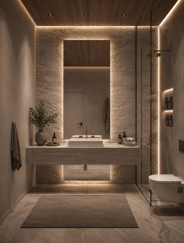 Banyo niş, raf ve dekoratif yüzey uygulaması